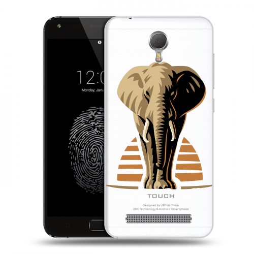 Полупрозрачный дизайнерский пластиковый чехол для Umi Touch Прозрачные слоны