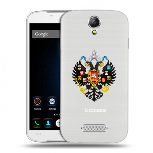 Полупрозрачный дизайнерский пластиковый чехол для Doogee X6 Российский флаг