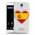 Полупрозрачный дизайнерский силиконовый чехол для Doogee X6 флаг Испании