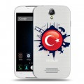 Полупрозрачный дизайнерский пластиковый чехол для Doogee X6 Флаг Турции