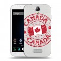 Полупрозрачный дизайнерский пластиковый чехол для Doogee X6 Флаг Канады