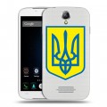 Полупрозрачный дизайнерский силиконовый чехол для Doogee X6 Флаг Украины