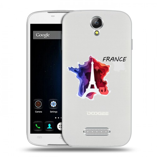 Полупрозрачный дизайнерский пластиковый чехол для Doogee X6 Флаг Франции