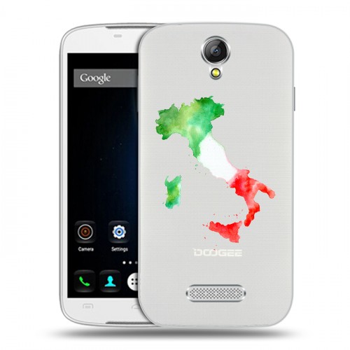 Полупрозрачный дизайнерский силиконовый чехол для Doogee X6 Флаг Италии