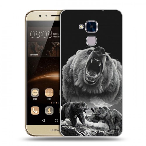 Дизайнерский пластиковый чехол для Huawei Honor 5C Схватка медведей