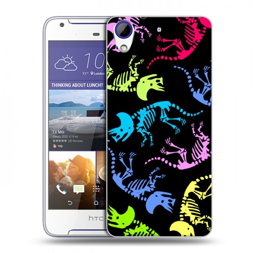 Дизайнерский пластиковый чехол для HTC Desire 830 Узоры динозавров