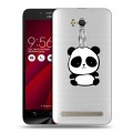 Полупрозрачный дизайнерский пластиковый чехол для ASUS Zenfone Go 5.5 Прозрачные панды - смайлики