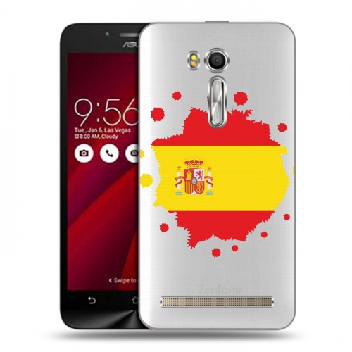 Полупрозрачный дизайнерский пластиковый чехол для ASUS Zenfone Go 5.5 флаг Испании