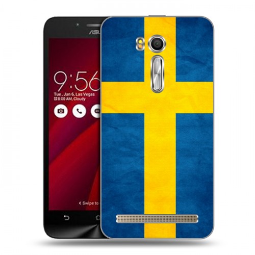 Дизайнерский пластиковый чехол для ASUS Zenfone Go 5.5 Флаг Швеции
