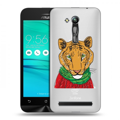 Полупрозрачный дизайнерский пластиковый чехол для ASUS ZenFone Go 4.5 ZB452KG Прозрачные тигры