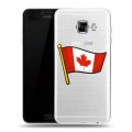 Полупрозрачный дизайнерский пластиковый чехол для Samsung Galaxy C5 Флаг Канады