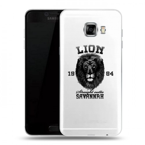 Дизайнерский пластиковый чехол для Samsung Galaxy C7 Символика льва