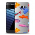 Полупрозрачный дизайнерский пластиковый чехол для Samsung Galaxy Note 7 Прозрачные рыбы
