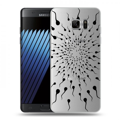 Полупрозрачный дизайнерский пластиковый чехол для Samsung Galaxy Note 7 Абстракции