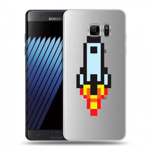 Полупрозрачный дизайнерский пластиковый чехол для Samsung Galaxy Note 7 Прозрачный космос