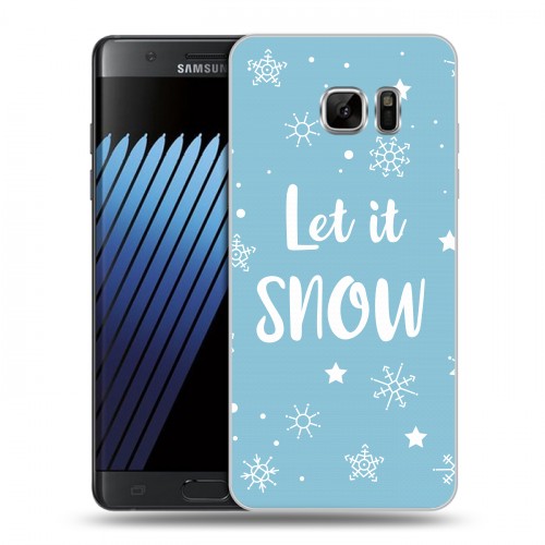 Дизайнерский пластиковый чехол для Samsung Galaxy Note 7 снежинки