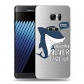 Полупрозрачный дизайнерский пластиковый чехол для Samsung Galaxy Note 7 Прозрачные акулы