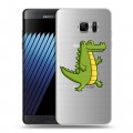 Полупрозрачный дизайнерский пластиковый чехол для Samsung Galaxy Note 7 Прозрачные крокодилы