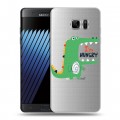 Полупрозрачный дизайнерский пластиковый чехол для Samsung Galaxy Note 7 Прозрачные крокодилы