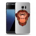 Полупрозрачный дизайнерский пластиковый чехол для Samsung Galaxy Note 7 Прозрачные обезьяны