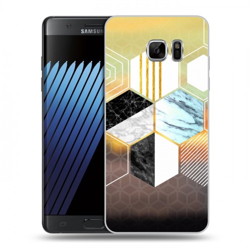 Дизайнерский пластиковый чехол для Samsung Galaxy Note 7 Геометрический мрамор