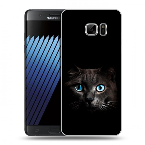 Дизайнерский пластиковый чехол для Samsung Galaxy Note 7 Кот в темноте