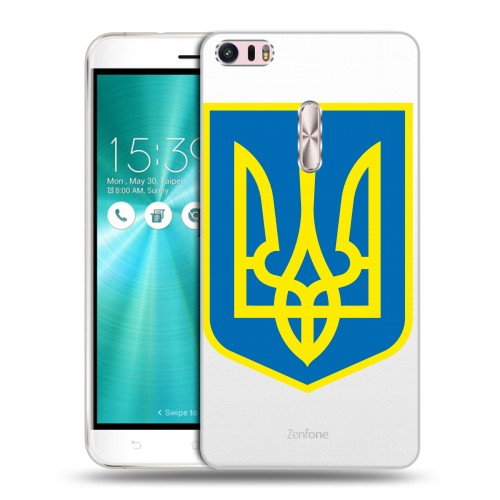 Полупрозрачный дизайнерский силиконовый чехол для Asus ZenFone 3 Ultra Флаг Украины