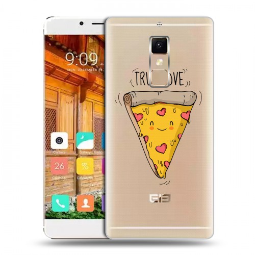 Полупрозрачный дизайнерский пластиковый чехол для Elephone S3 Прозрачная Пицца
