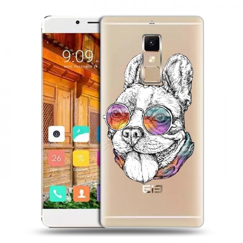 Полупрозрачный дизайнерский пластиковый чехол для Elephone S3 Прозрачные щенки