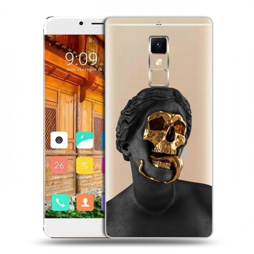 Полупрозрачный дизайнерский пластиковый чехол для Elephone S3 Черное золото