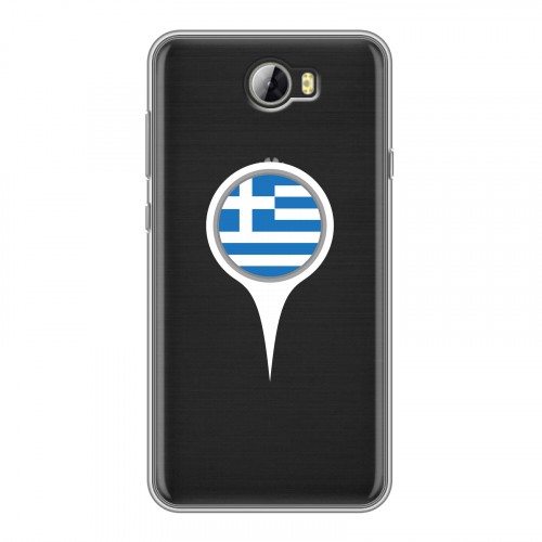 Полупрозрачный дизайнерский пластиковый чехол для Huawei Y5 II флаг греции