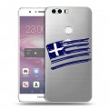 Полупрозрачный дизайнерский пластиковый чехол для Huawei Honor 8 флаг греции