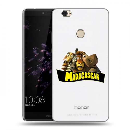 Полупрозрачный дизайнерский пластиковый чехол для Huawei Honor Note 8 прозрачный мадагаскар
