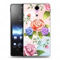 Дизайнерский пластиковый чехол для Sony Xperia TX Романтик цветы
