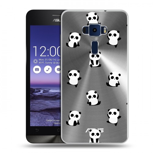 Полупрозрачный дизайнерский пластиковый чехол для Asus ZenFone 3 5.2 Прозрачные панды 
