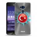 Полупрозрачный дизайнерский пластиковый чехол для Asus ZenFone 3 5.2 Флаг Турции