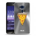 Полупрозрачный дизайнерский пластиковый чехол для Asus ZenFone 3 5.2 Прозрачная Пицца