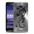 Полупрозрачный дизайнерский пластиковый чехол для Asus ZenFone 3 5.2 Прозрачные леопарды
