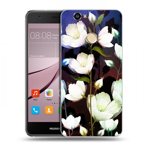 Дизайнерский силиконовый с усиленными углами чехол для Huawei Nova Органические цветы