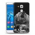 Дизайнерский пластиковый чехол для Huawei Nova Plus Схватка медведей