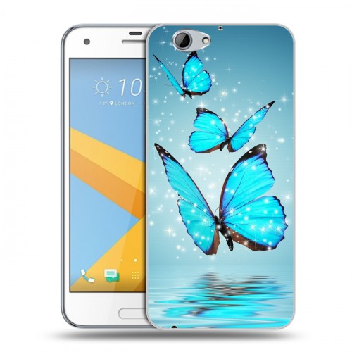 Дизайнерский пластиковый чехол для HTC One A9S Бабочки голубые