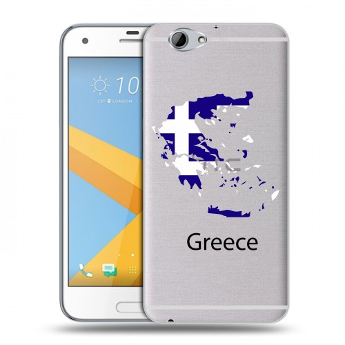 Полупрозрачный дизайнерский силиконовый чехол для HTC One A9S флаг греции