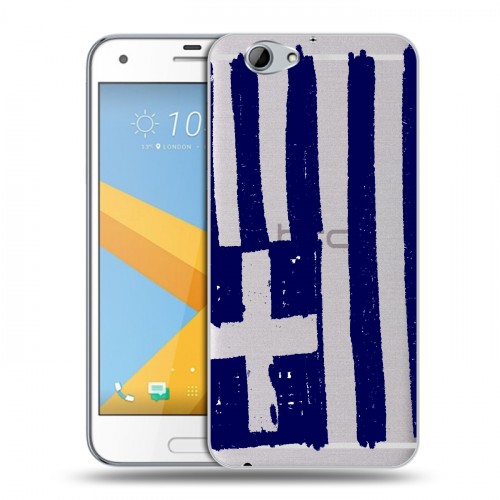 Полупрозрачный дизайнерский пластиковый чехол для HTC One A9S флаг греции