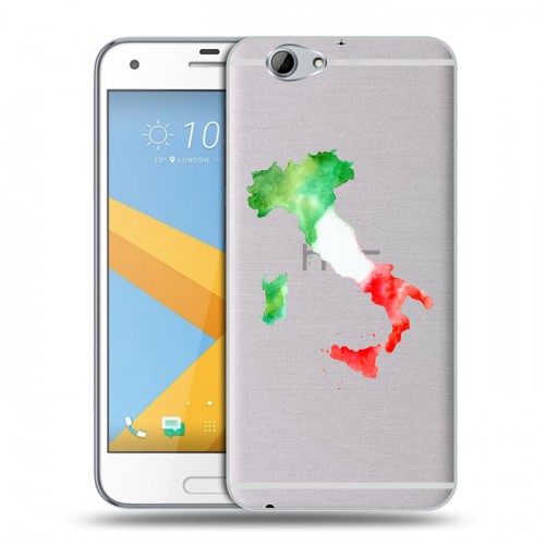 Полупрозрачный дизайнерский силиконовый чехол для HTC One A9S Флаг Италии