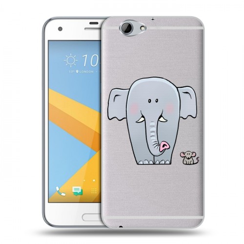 Полупрозрачный дизайнерский пластиковый чехол для HTC One A9S Прозрачные слоны