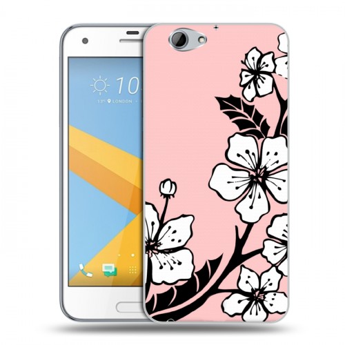 Дизайнерский силиконовый чехол для HTC One A9S Японские розовые мотивы