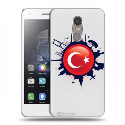 Полупрозрачный дизайнерский пластиковый чехол для Lenovo K6 Note Флаг Турции