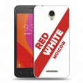 Дизайнерский пластиковый чехол для Lenovo Vibe B Red White Fans