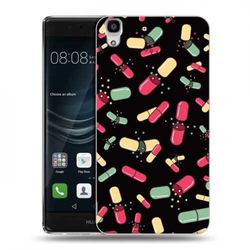 Дизайнерский пластиковый чехол для Huawei Y6II Разноцветные таблетки