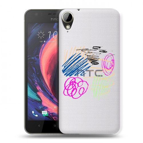Полупрозрачный дизайнерский пластиковый чехол для HTC Desire 10 Lifestyle Абстракции
